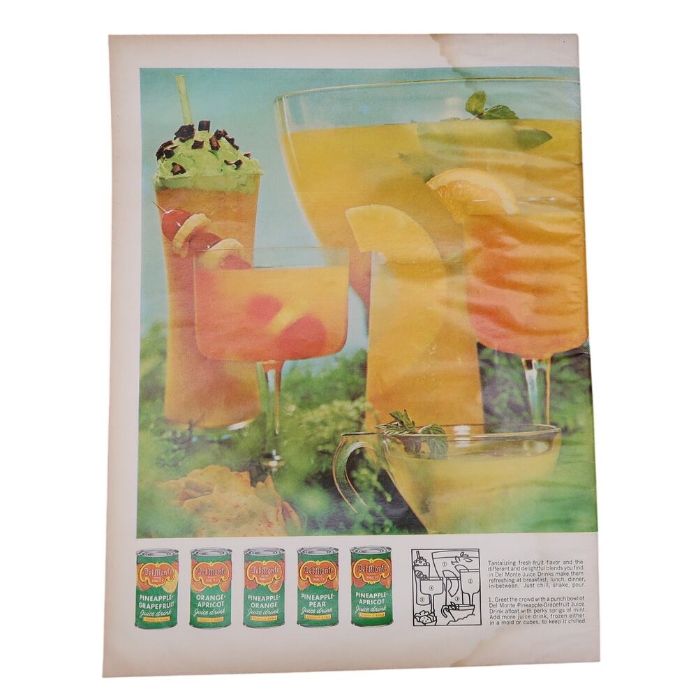 Del Monte Canned Fruit Philco TV Magazine Advertisement Color 1965 Vintage
